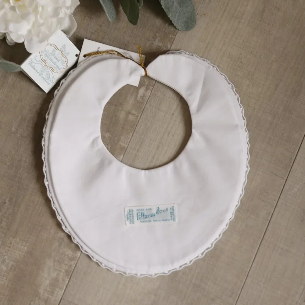 RARE TRIM White Heirloom Bib Cowboy on White Rocking Horse Feltman Brothers NWT